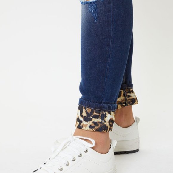 NEW! KanCan USA Leopard Detail Jeans 1X, 2X & 3X - Picture 5 of 12